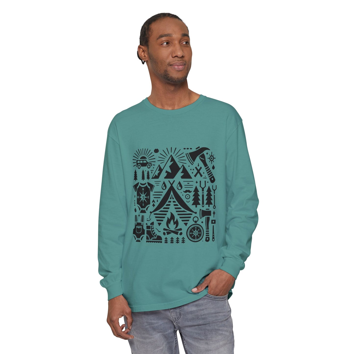 High Contrast Camping Long Sleeve Tee Long-sleeve