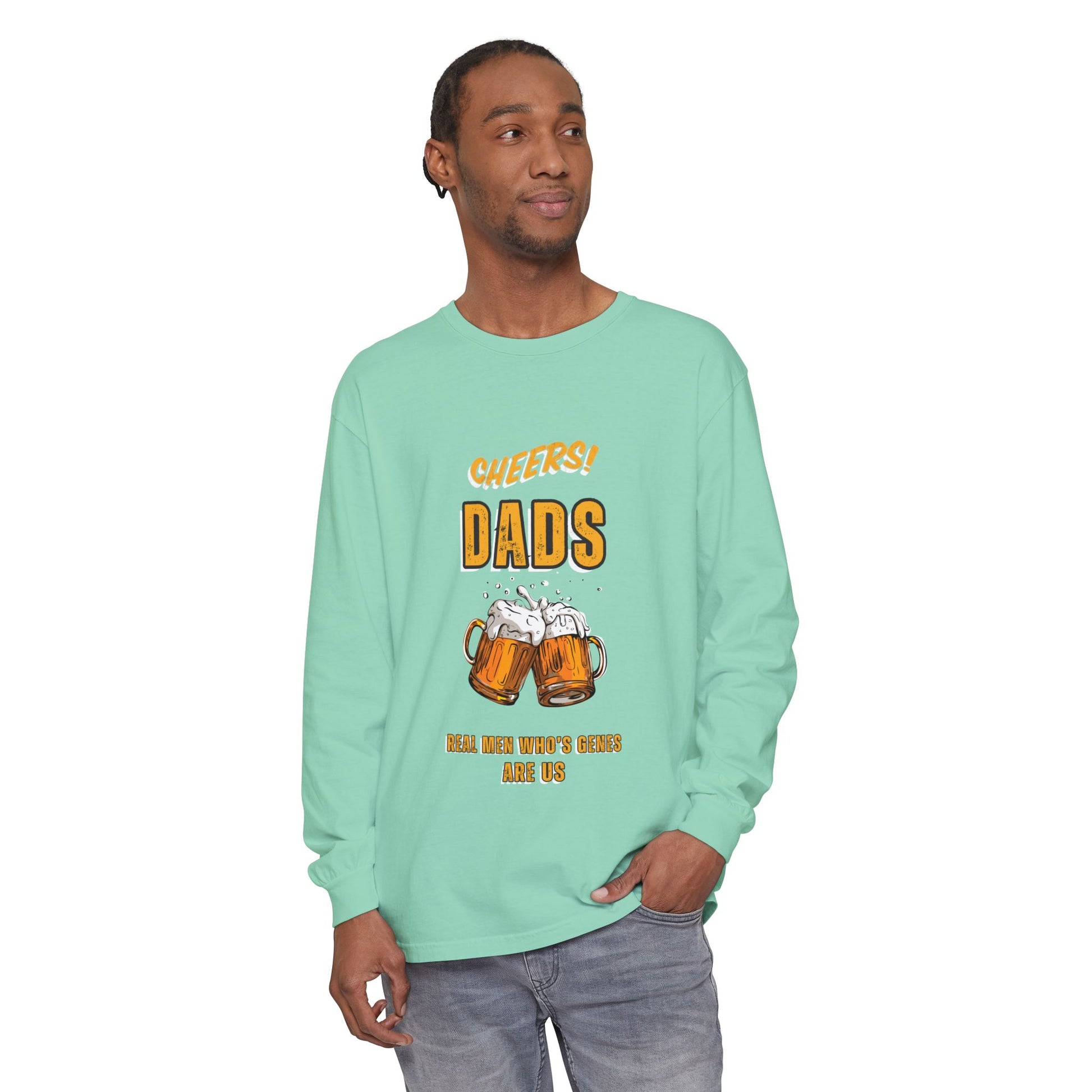 Cheers Dads Real Men Whose Genes Are Us Long Sleeve Tee Island Reef Long-sleeve