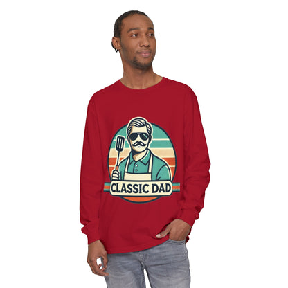 Classic Dad Garment-dyed Long Sleeve T-Shirt Red Long-sleeve