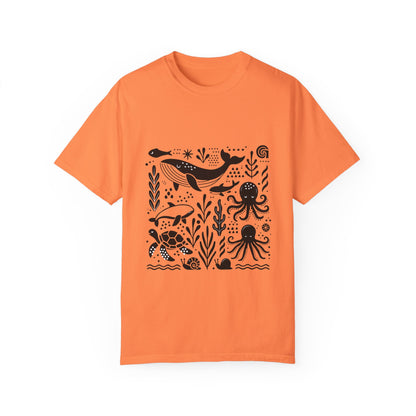 High Contrast Ocean Life Tee Melon T-Shirt