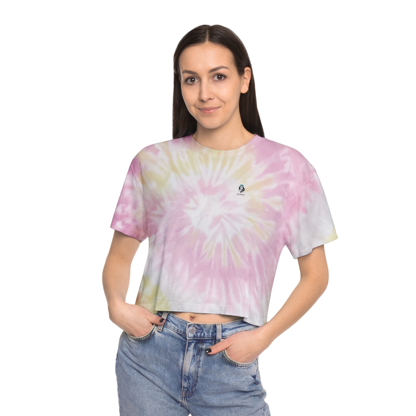 The Mama Tie-Dye Crop Tee Desert Rose T-Shirt