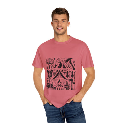 High Contrast Camping Scene T-shirt Watermelon T-Shirt