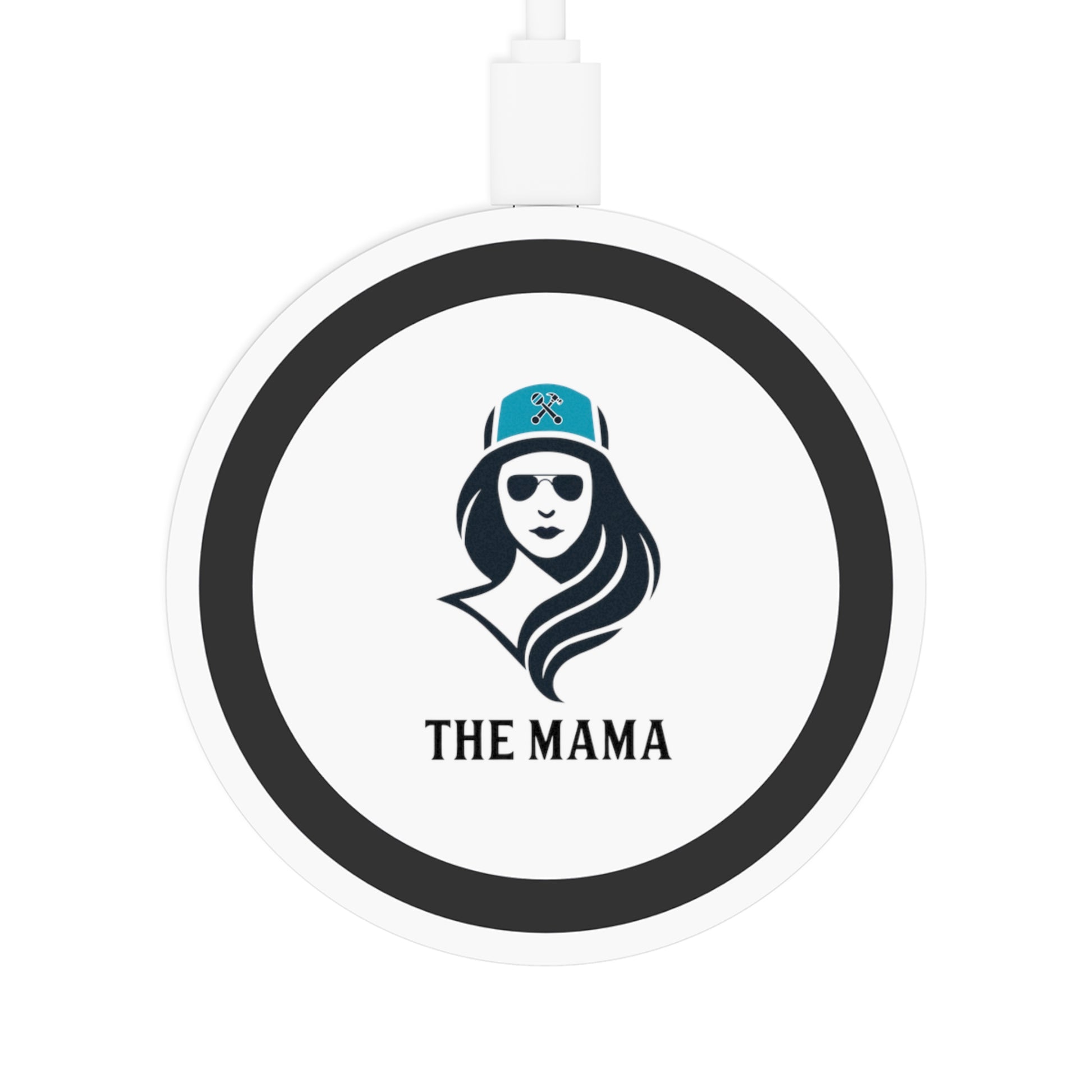 The Mama Quake Wireless Charging Pad 2.75" x 2.75" White Black Accessories