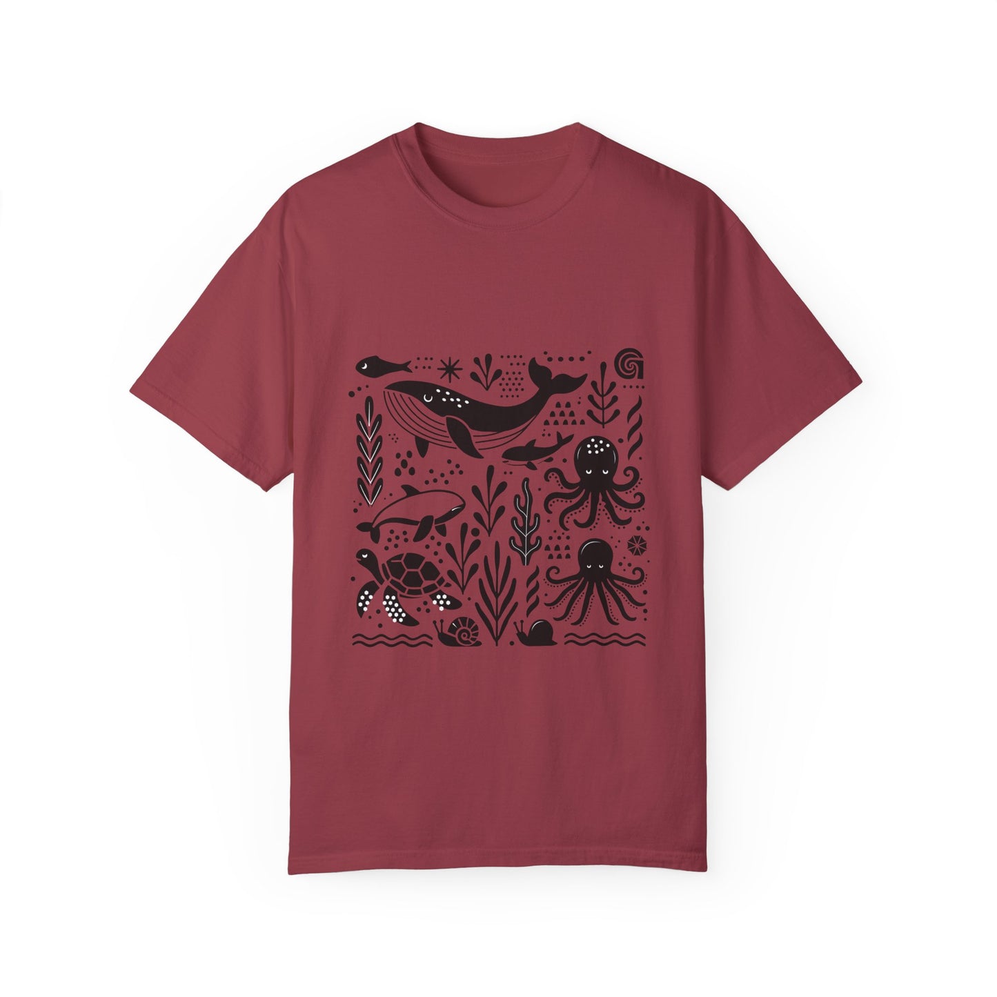 High Contrast Ocean Life Tee Chili T-Shirt