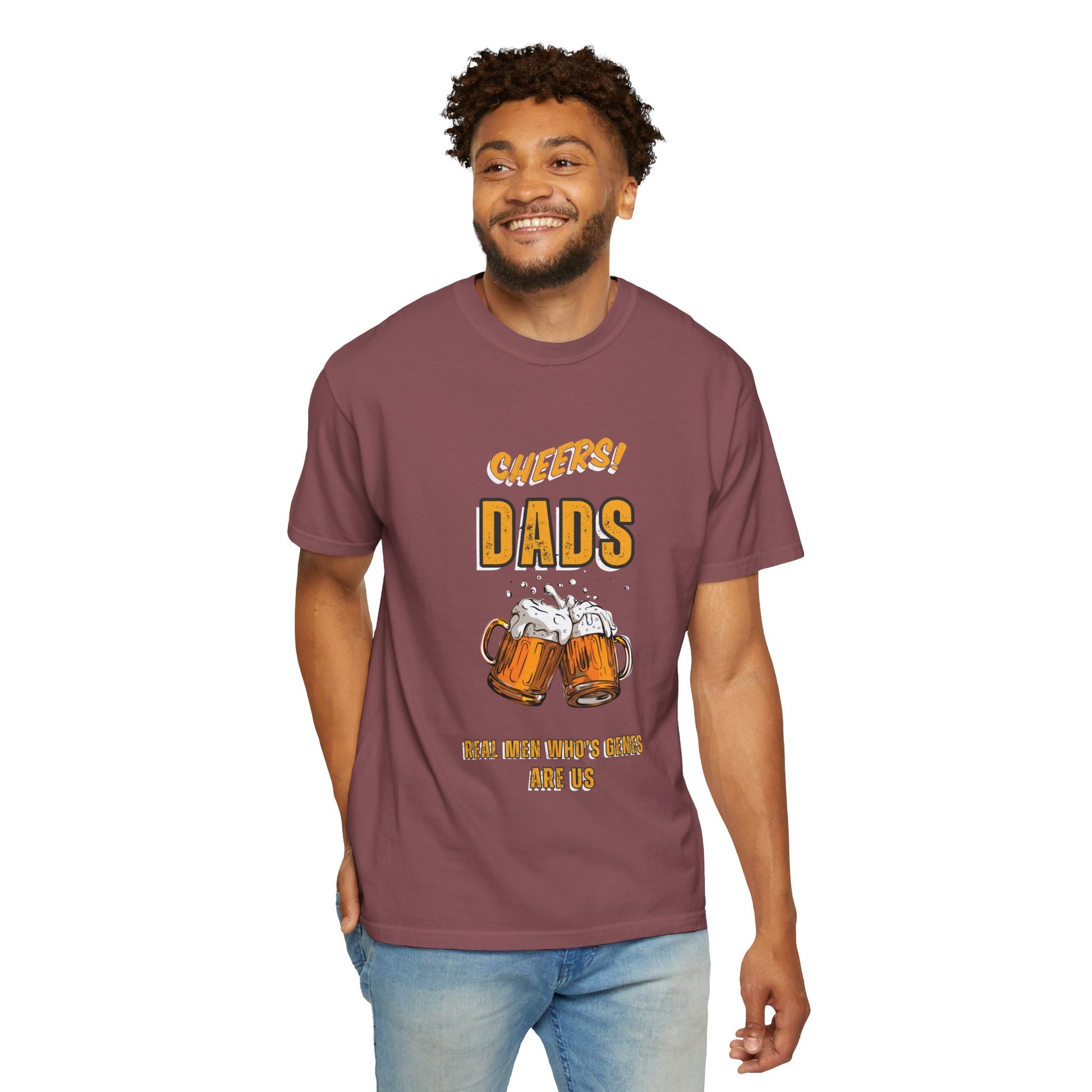 Cheers Dad Real Men Whose Genes Are Us Tee Brick T-Shirt