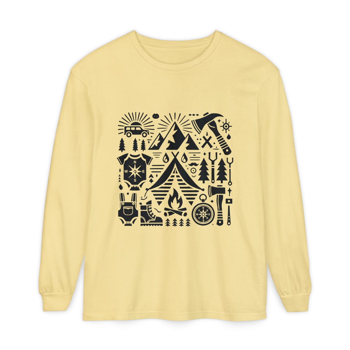 High Contrast Camping Long Sleeve Tee Butter Long-sleeve