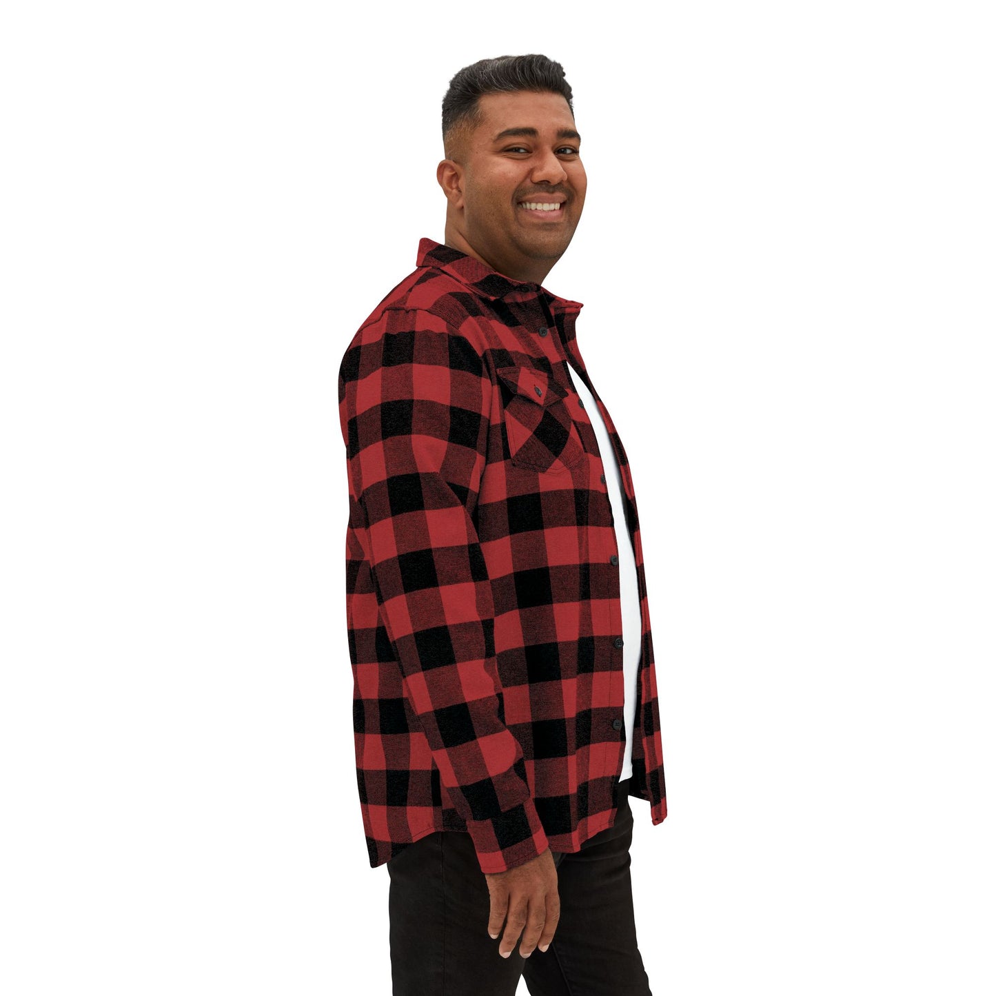 Hammer & Rattle Flannel Shirt Red Black Long-sleeve