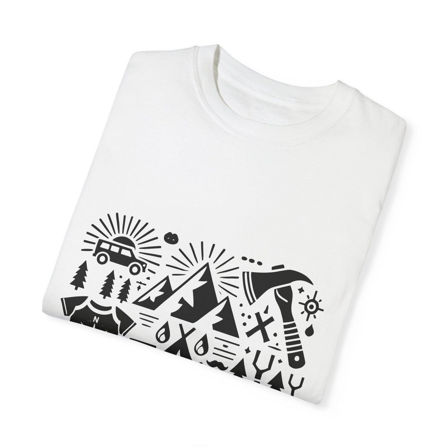 High Contrast Camping Scene T-shirt White T-Shirt