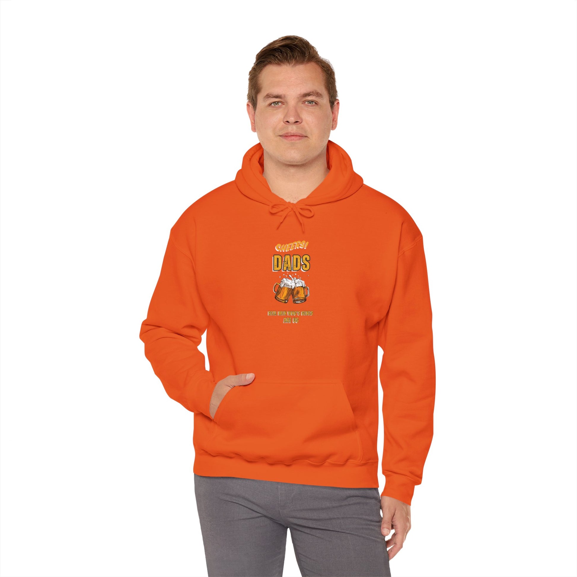 Cheers Dads Real Men Whose Genes Are Us Hoodie Orange Hoodie