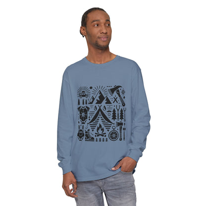 High Contrast Camping Long Sleeve Tee Chambray Long-sleeve