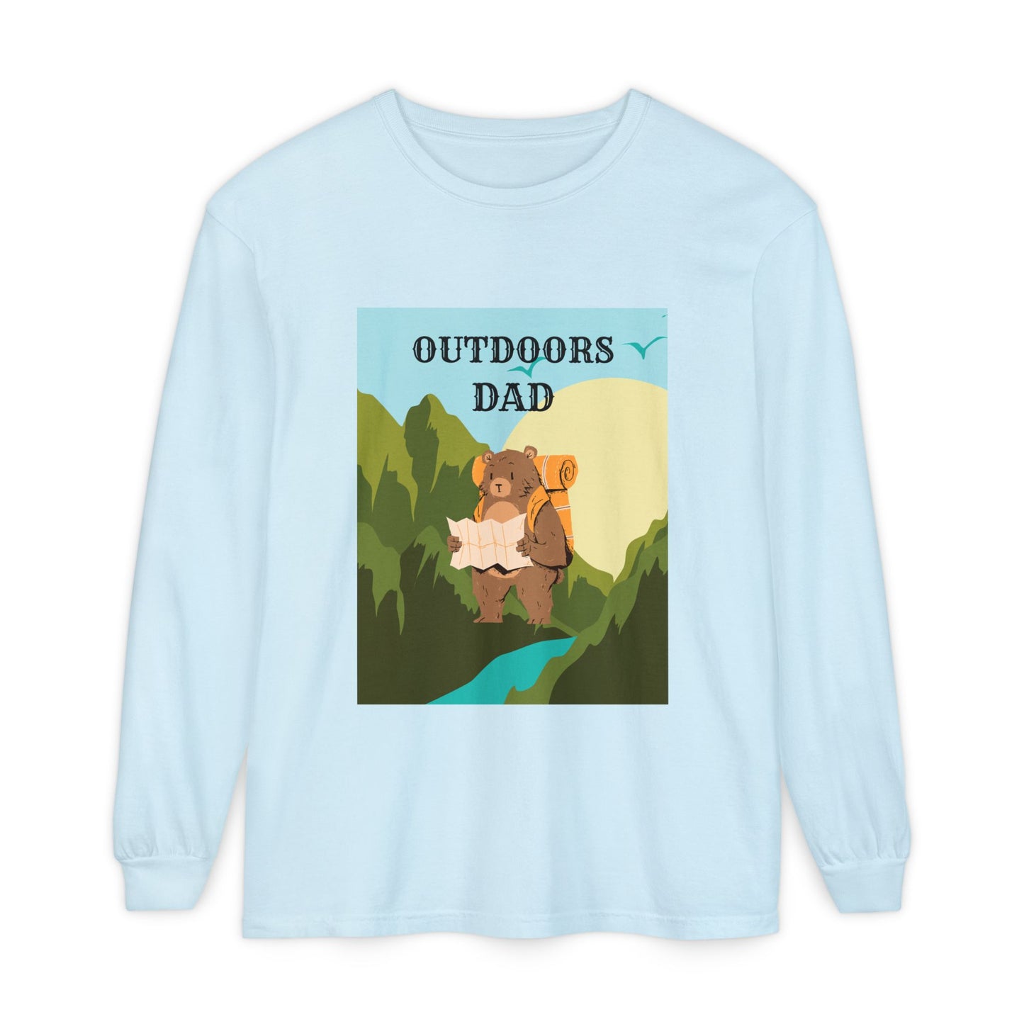 Outdoors Dad - Bear Edition Long Sleeve Tee Chambray Long-sleeve