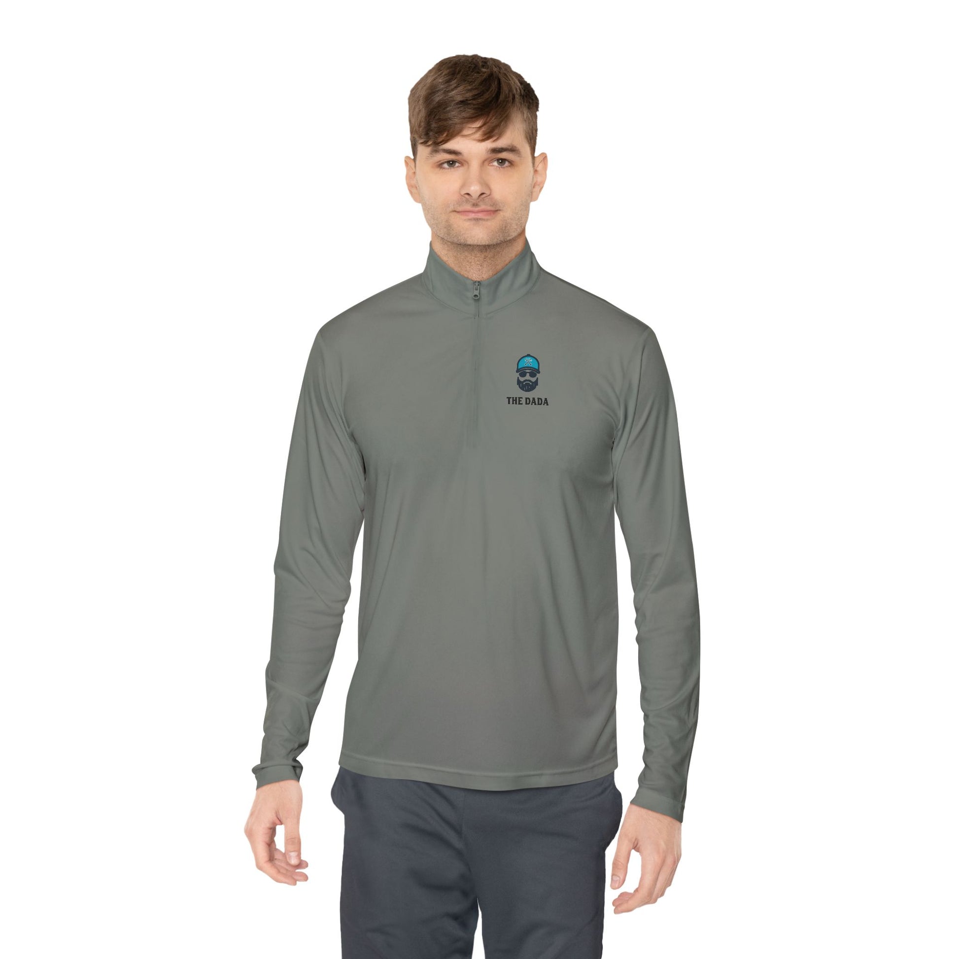 The Dada Quarter-Zip Pullover Grey Concrete Long-sleeve