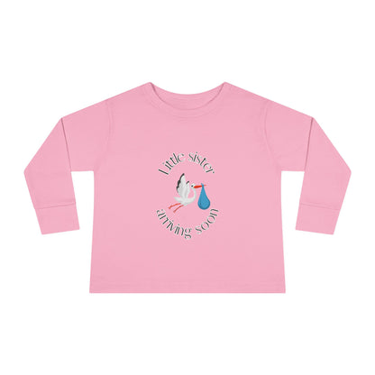 Baby Sister Coming Soon Toddler Long Sleeve Tee