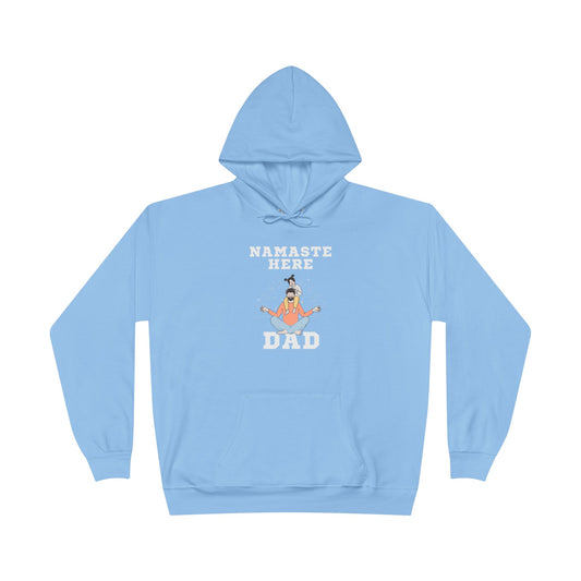 Namaste Here Dad Eco Fleece Hoodie Light Blue Hoodie