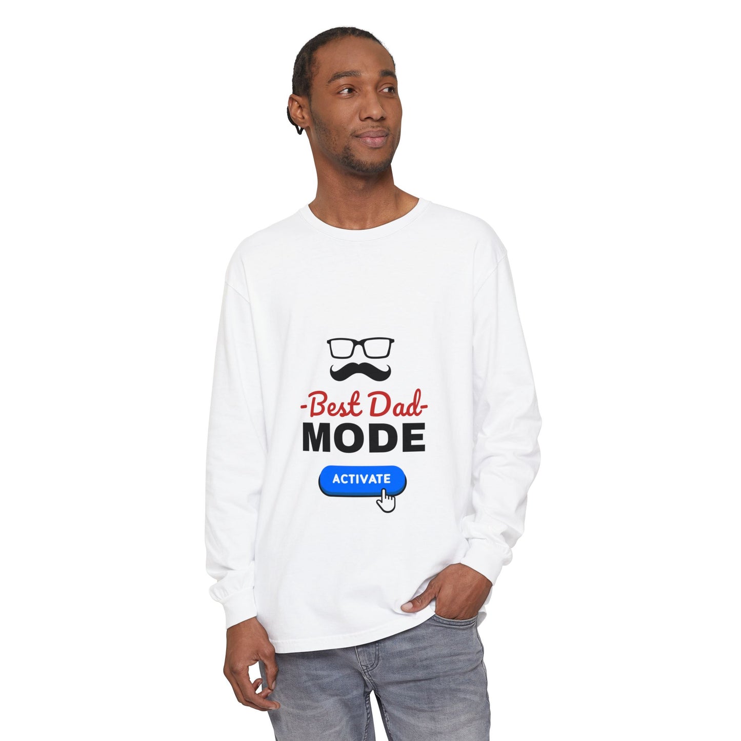 Best Dad Mode Activate Long Sleeve Tee White Long-sleeve