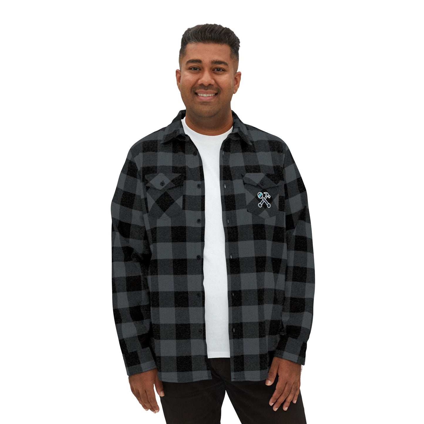 Hammer & Rattle Flannel Shirt Charcoal Heather Black Long-sleeve