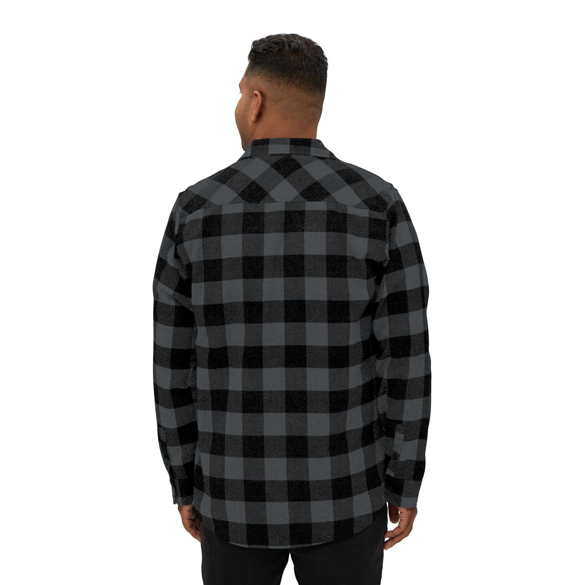 Hammer & Rattle Flannel Shirt Charcoal Heather Black Long-sleeve