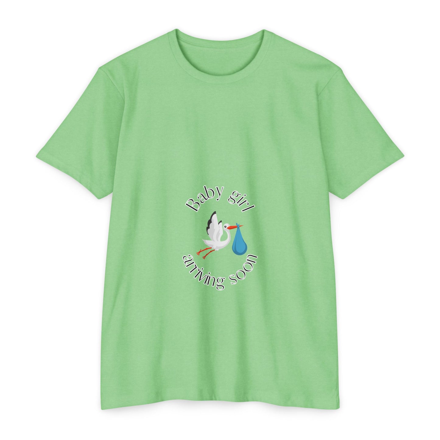 Baby Girl Coming Soon Maternity Jersey Tee Apple Green T-Shirt