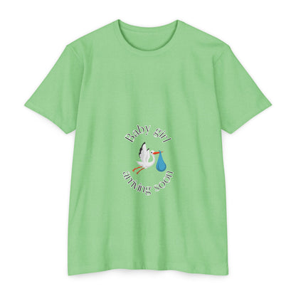 Baby Girl Coming Soon Maternity Jersey Tee Apple Green T-Shirt