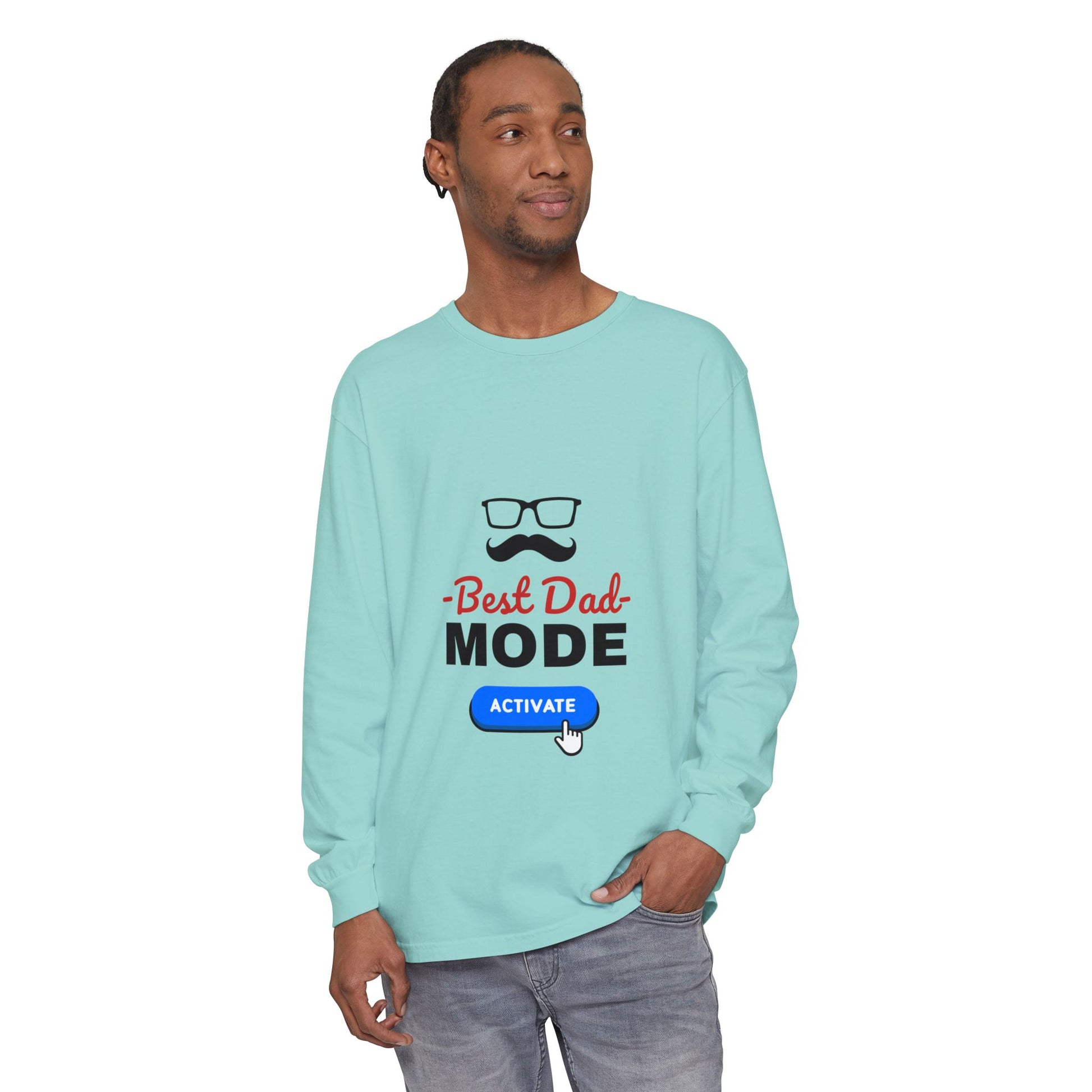 Best Dad Mode Activate Long Sleeve Tee White Long-sleeve