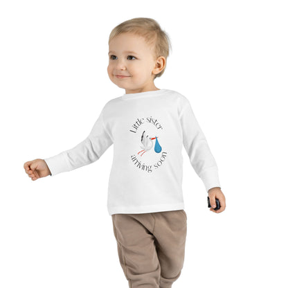 Baby Sister Coming Soon Toddler Long Sleeve Tee