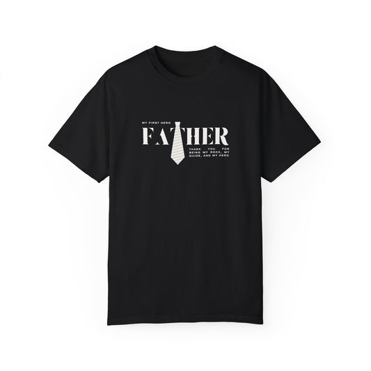 Father My First Hero Tee Black T-Shirt