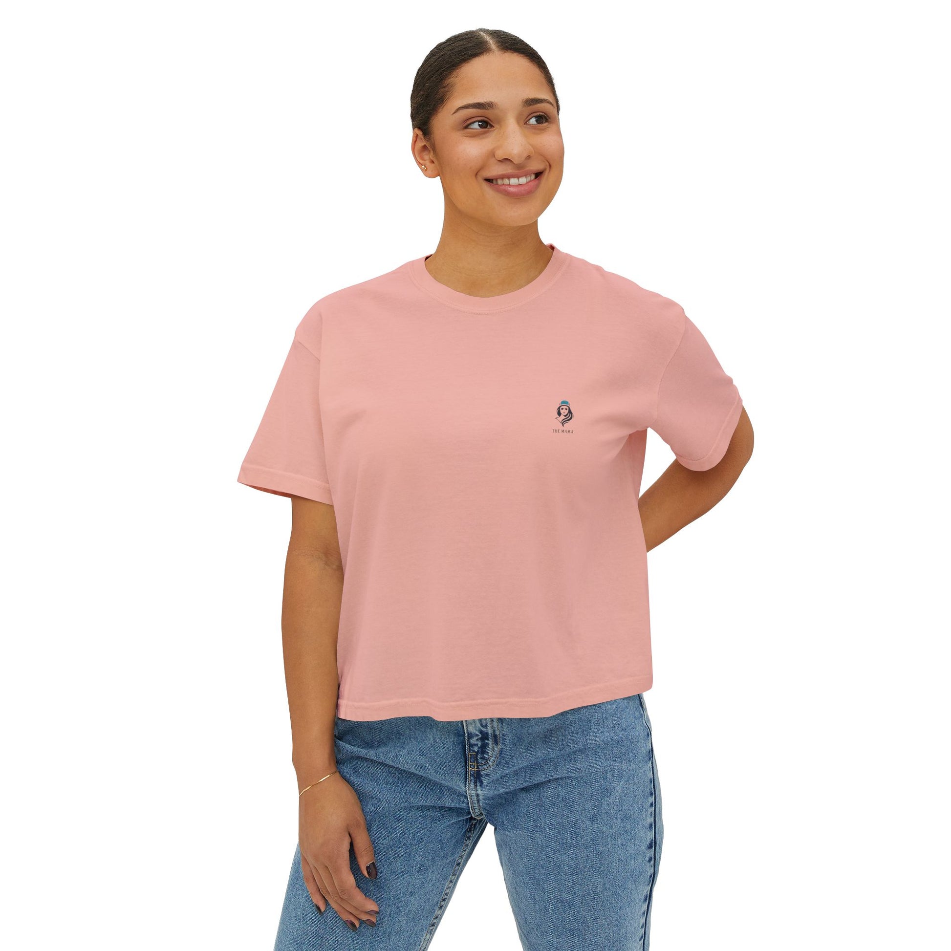 The Mama Cropped Tee Peachy T-Shirt