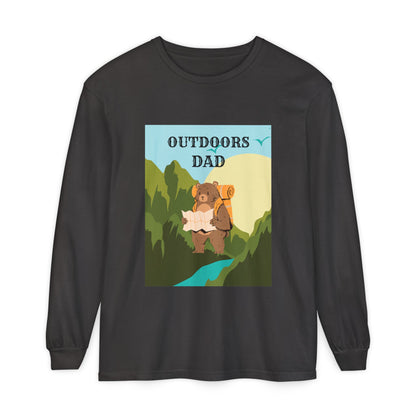 Outdoors Dad - Bear Edition Long Sleeve Tee Graphite Long-sleeve