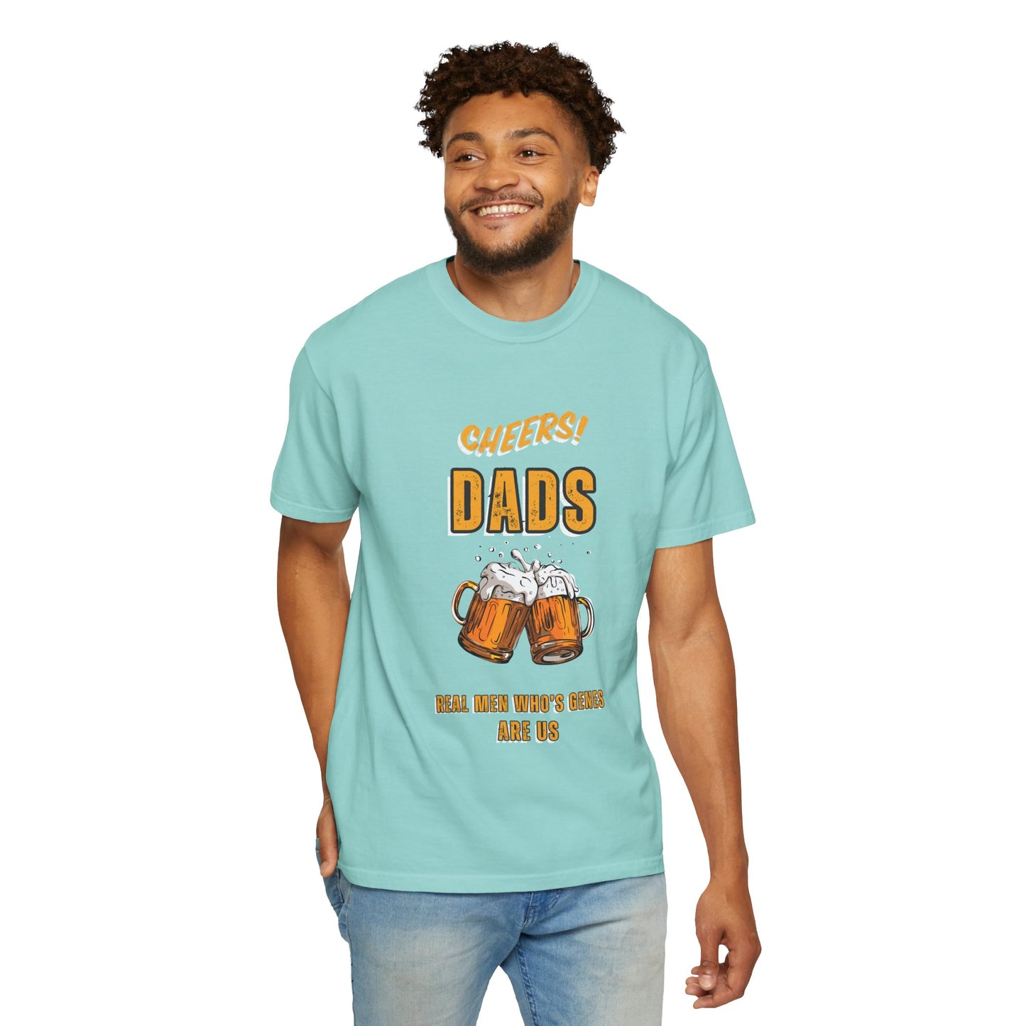 Cheers Dad Real Men Whose Genes Are Us Tee Chalky Mint T-Shirt