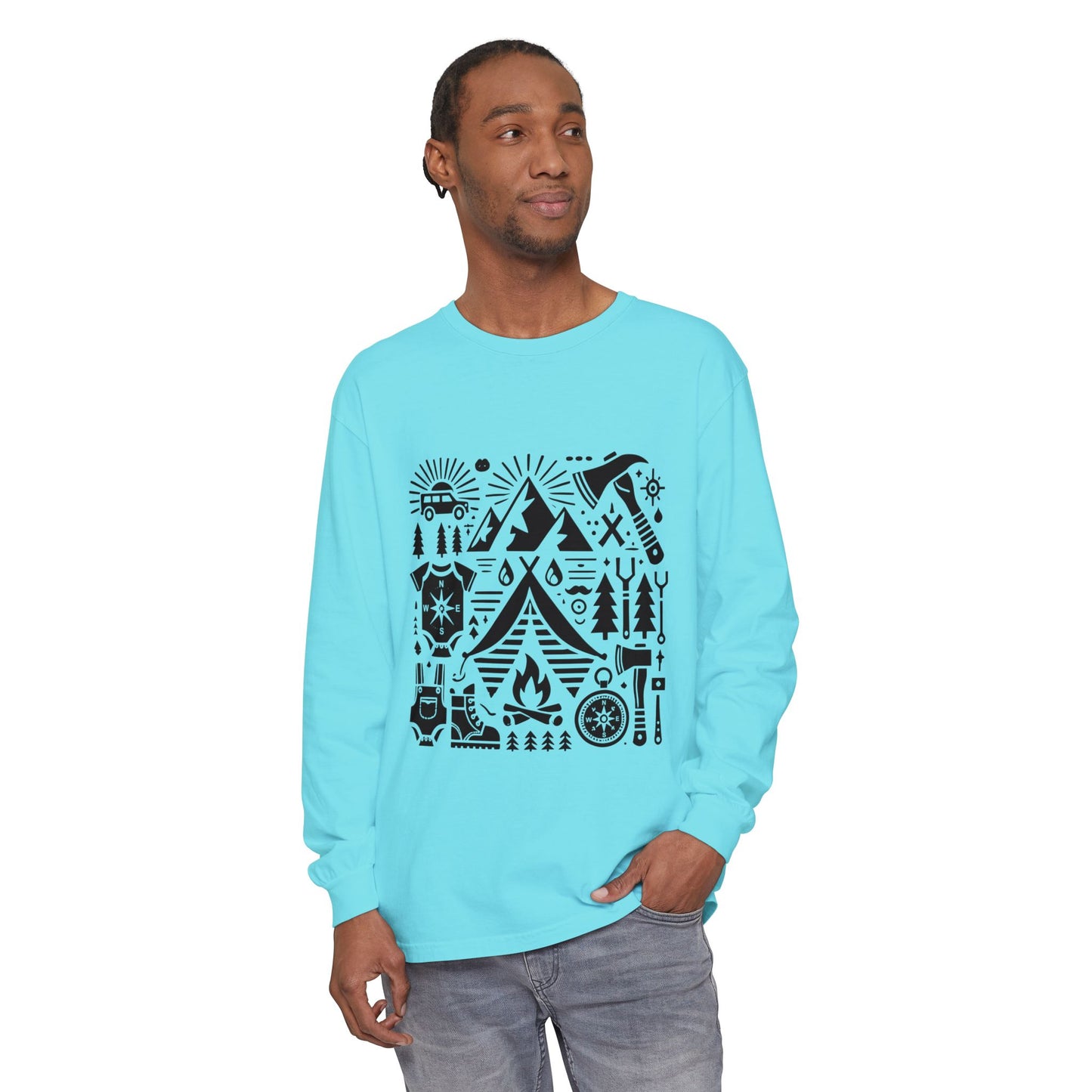 High Contrast Camping Long Sleeve Tee Long-sleeve