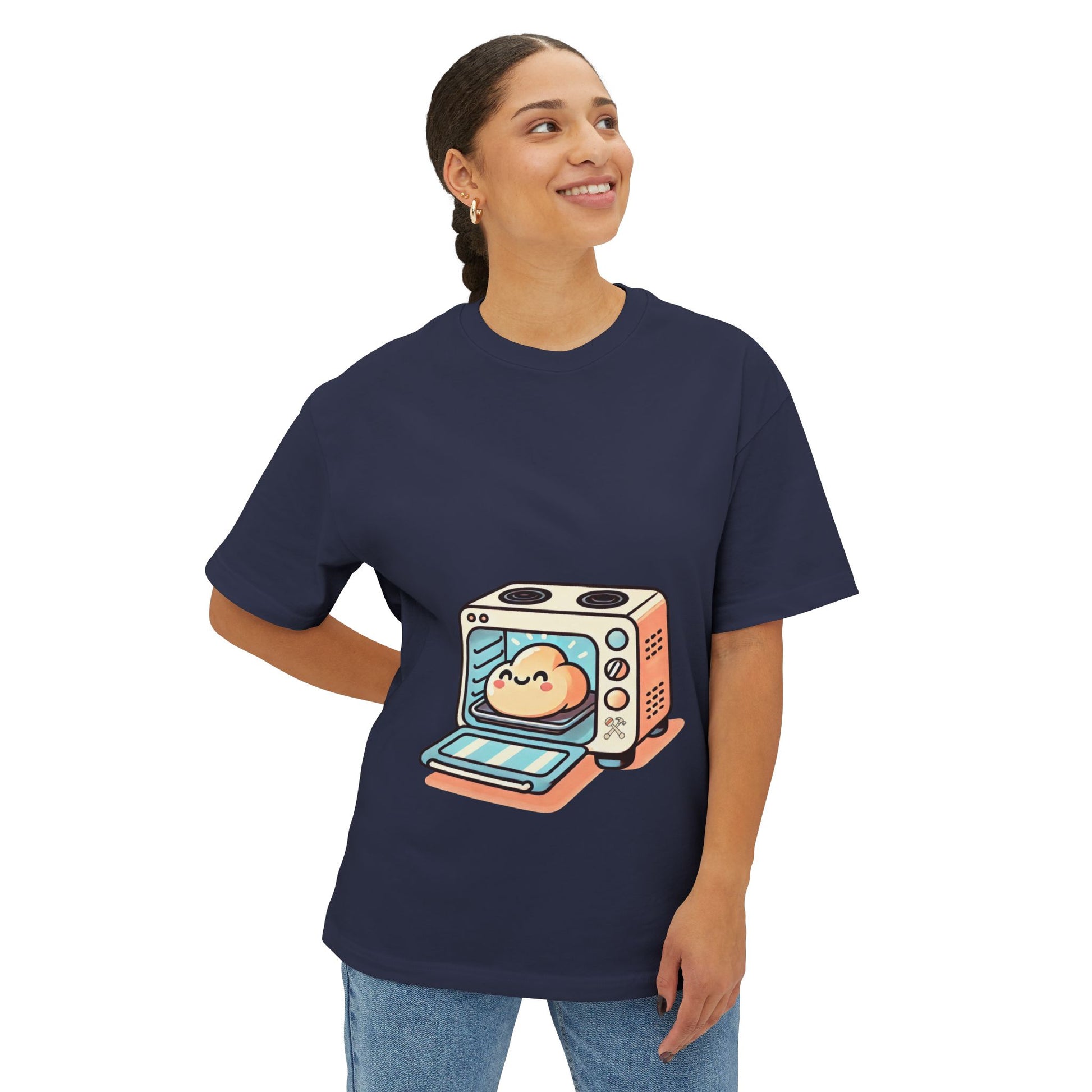 Maternity Bun In the Oven Boxy Tee Navy T-Shirt