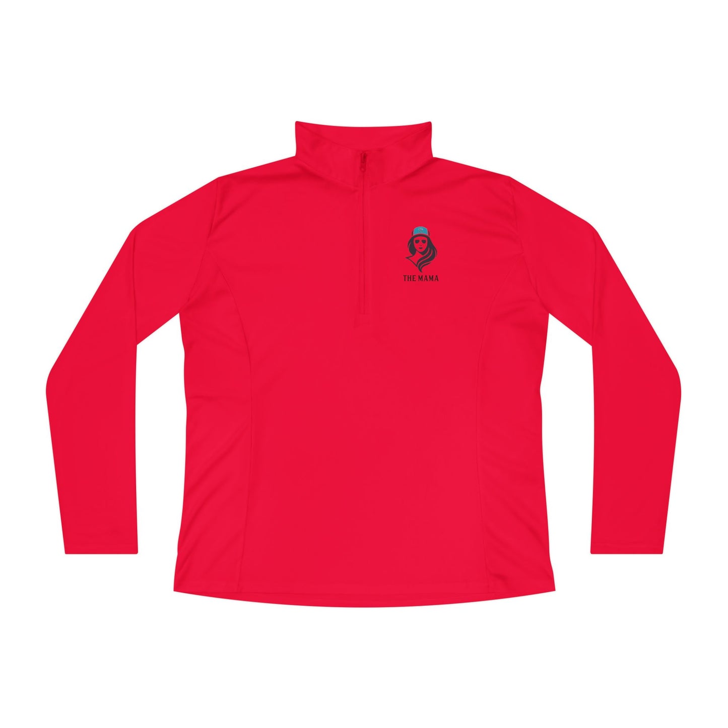 The Mama Quarter-Zip Pullover True Red Long-sleeve