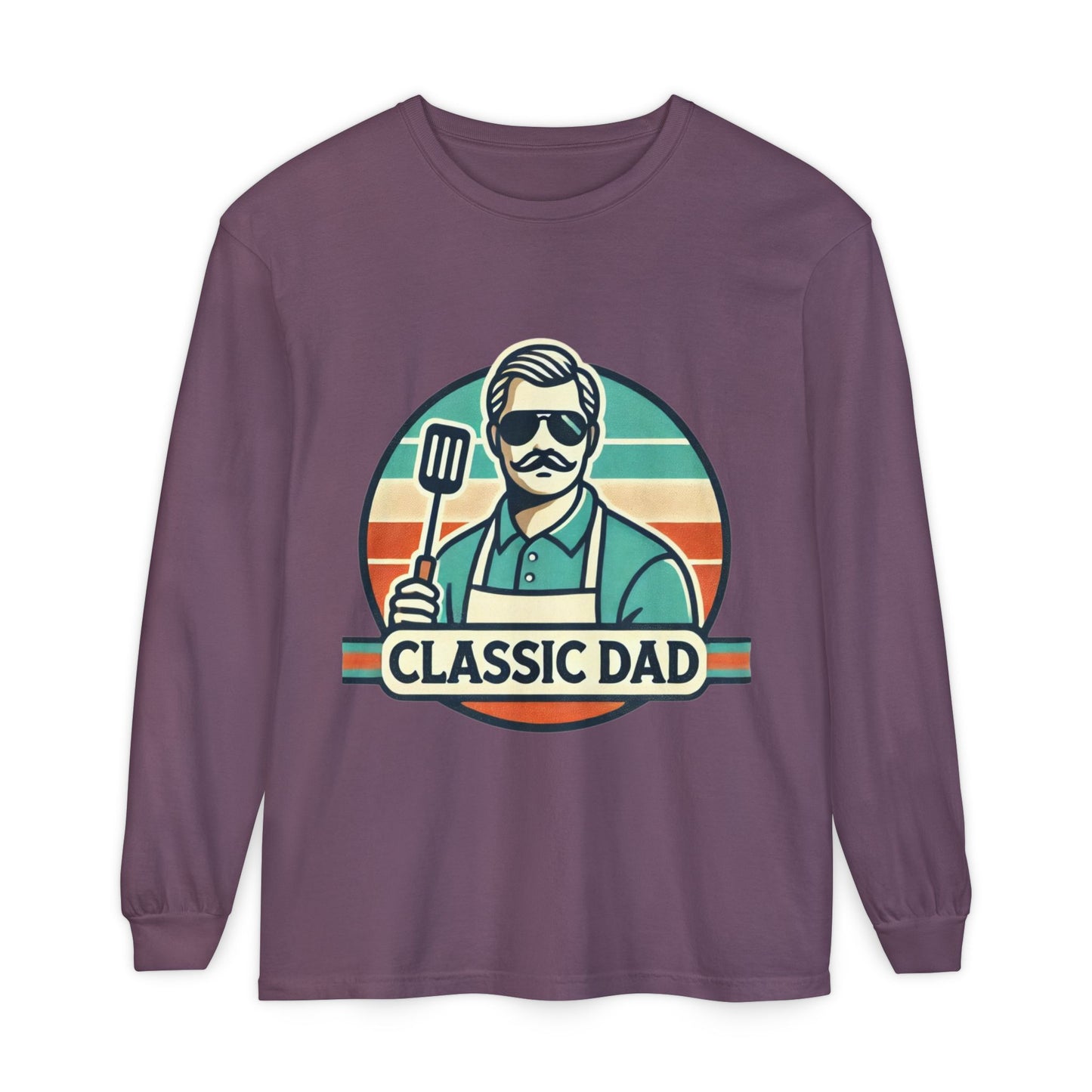 Classic Dad Garment-dyed Long Sleeve T-Shirt Berry Long-sleeve