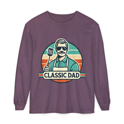 Classic Dad Garment-dyed Long Sleeve T-Shirt Berry Long-sleeve