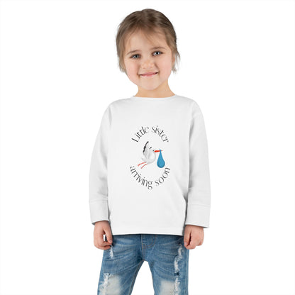 Baby Sister Coming Soon Toddler Long Sleeve Tee