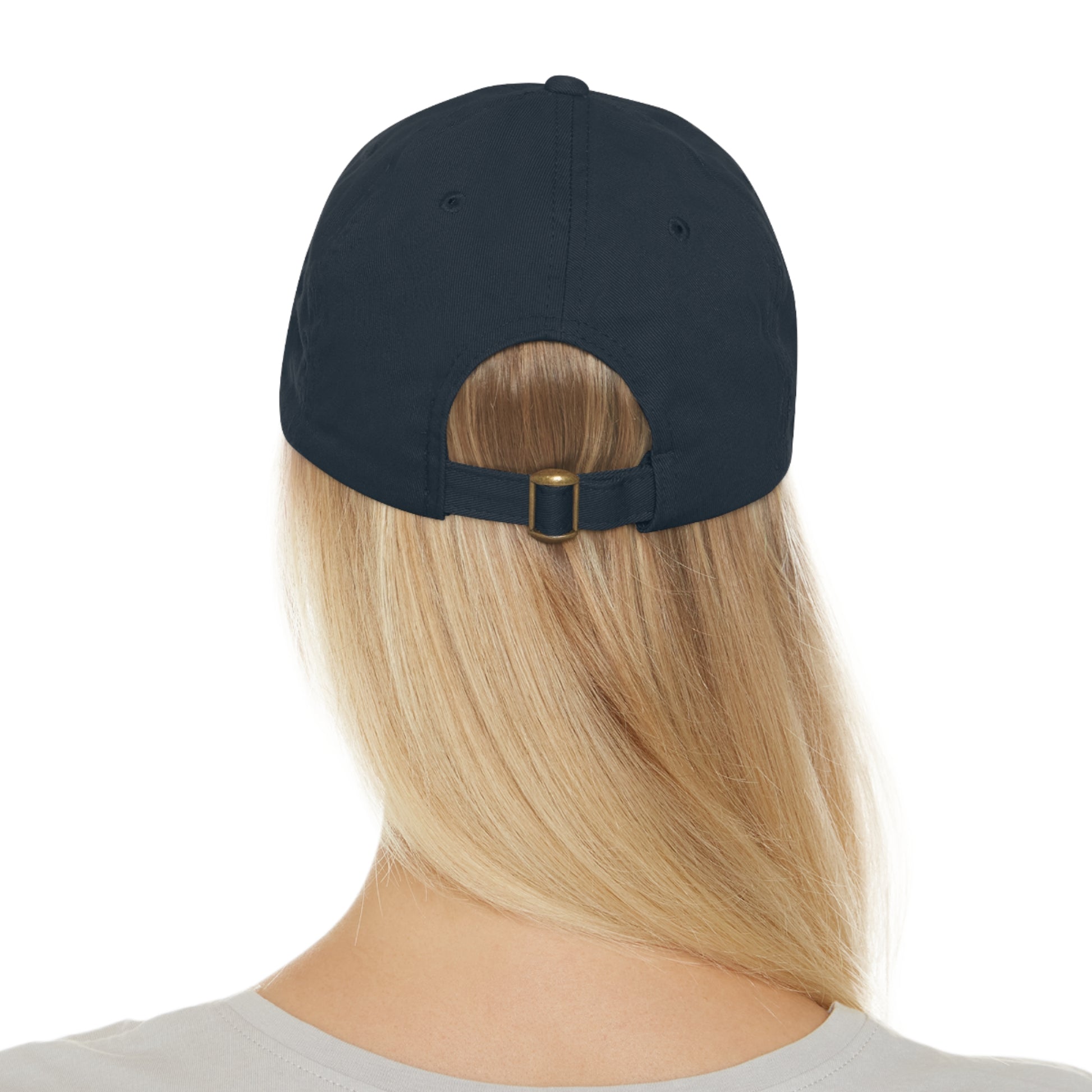 Hammer & Rattle Iconic Leather Patch Dad Hat Navy Grey Patch Hats