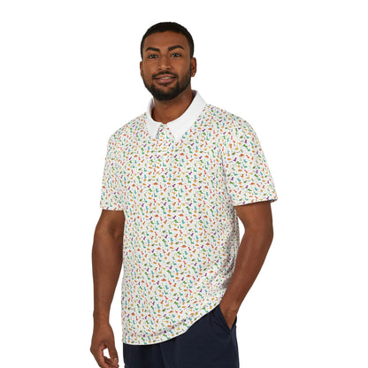 Cretaceous Cool Polo Shirt AOP White stitching All Over Prints