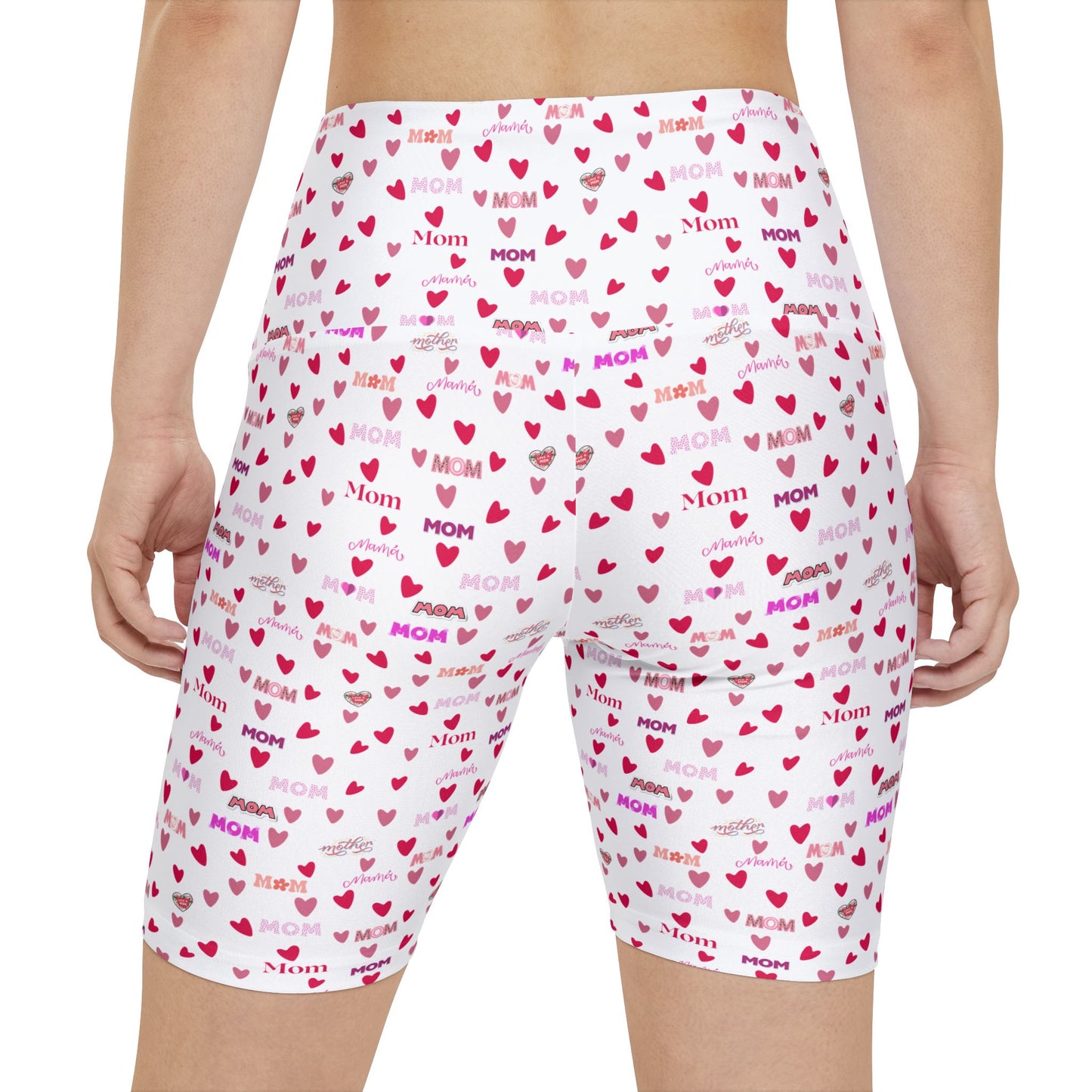 Heart Mom Workout Shorts XL All Over Prints