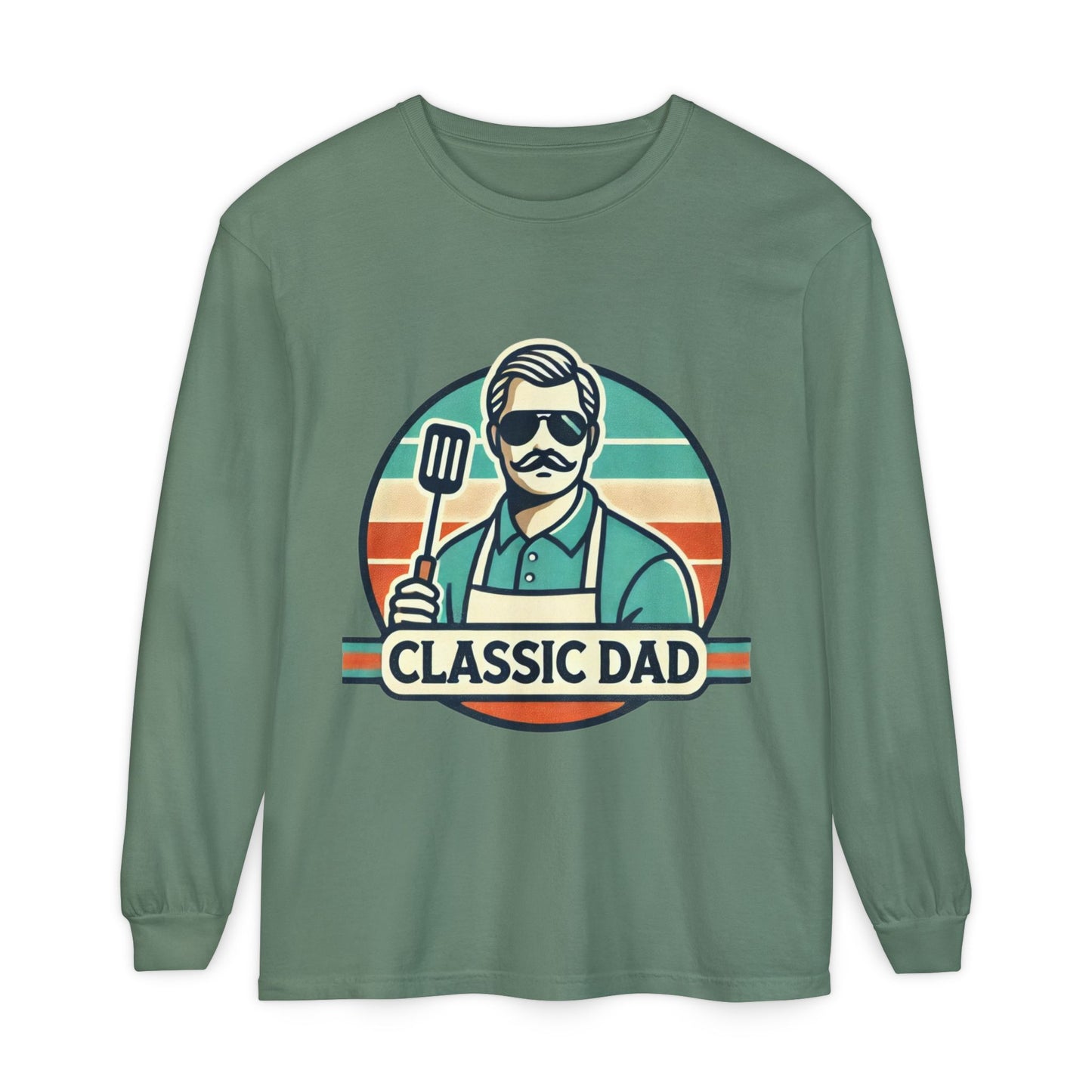 Classic Dad Garment-dyed Long Sleeve T-Shirt Light Green Long-sleeve