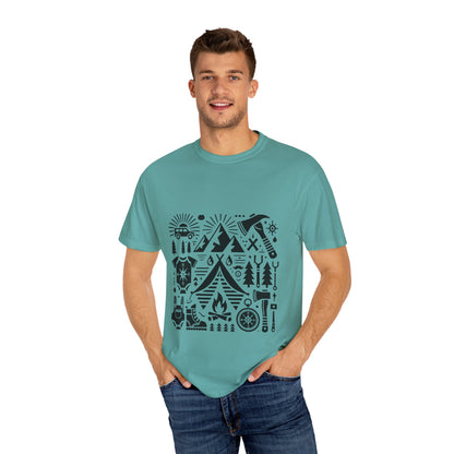 High Contrast Camping Scene T-shirt Seafoam T-Shirt