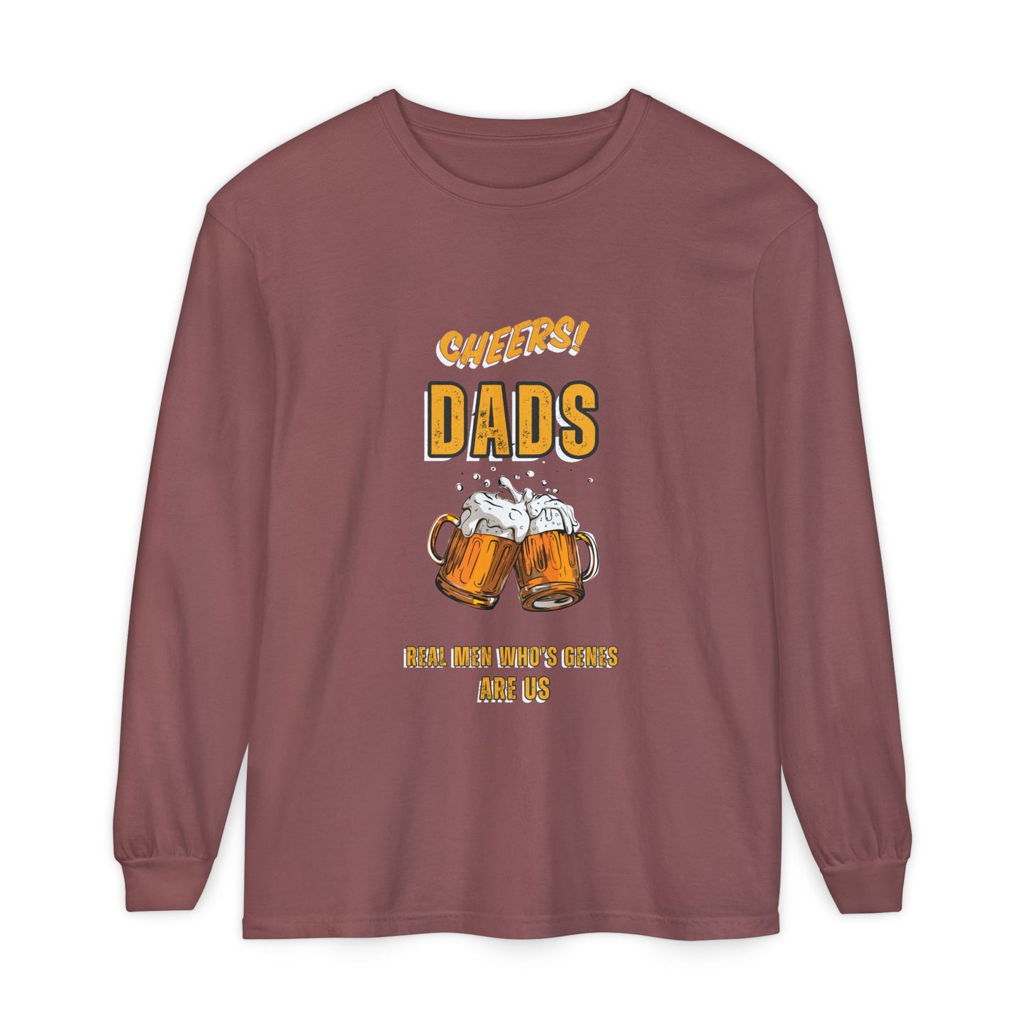 Cheers Dads Real Men Whose Genes Are Us Long Sleeve Tee Brick Long-sleeve