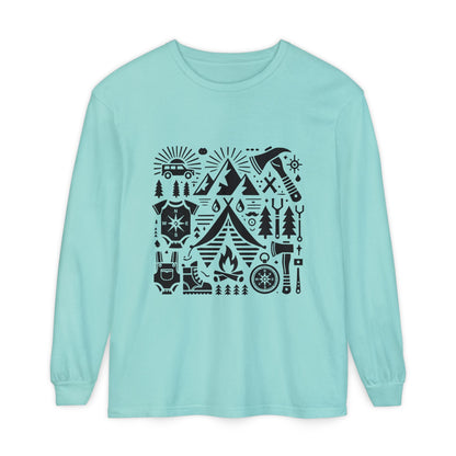 High Contrast Camping Long Sleeve Tee Chalky Mint Long-sleeve