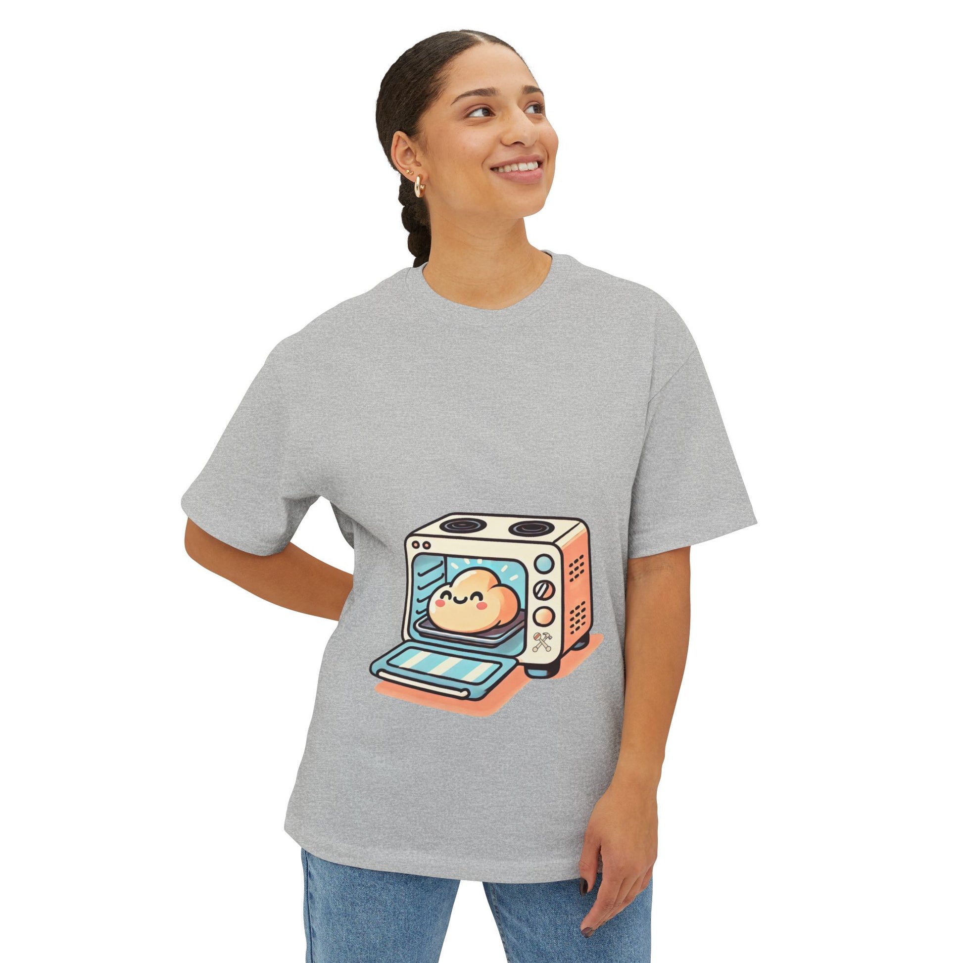 Maternity Bun In the Oven Boxy Tee Dark Grey T-Shirt