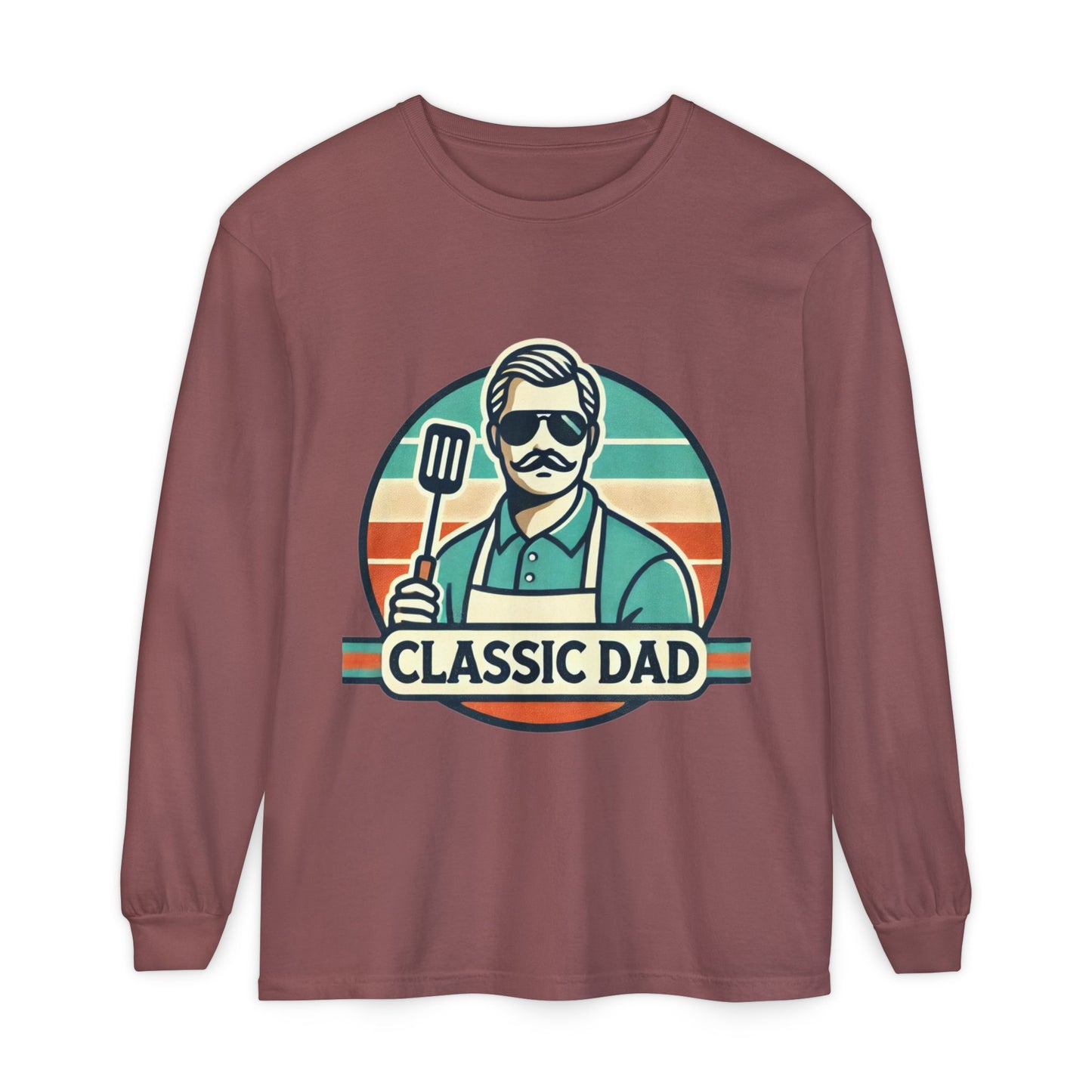 Classic Dad Garment-dyed Long Sleeve T-Shirt Brick Long-sleeve