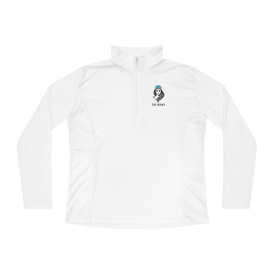 The Mama Quarter-Zip Pullover White Long-sleeve