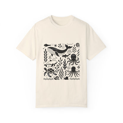 High Contrast Ocean Life Tee Ivory T-Shirt