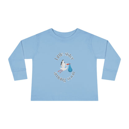 Baby Sister Coming Soon Toddler Long Sleeve Tee