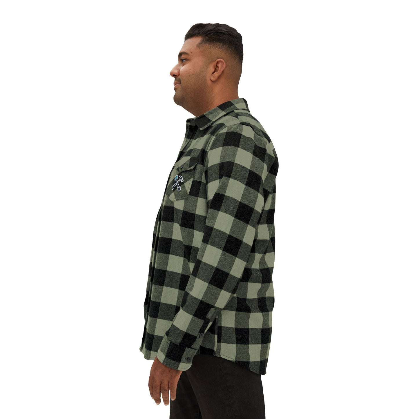 Hammer & Rattle Flannel Shirt Olive Black Long-sleeve