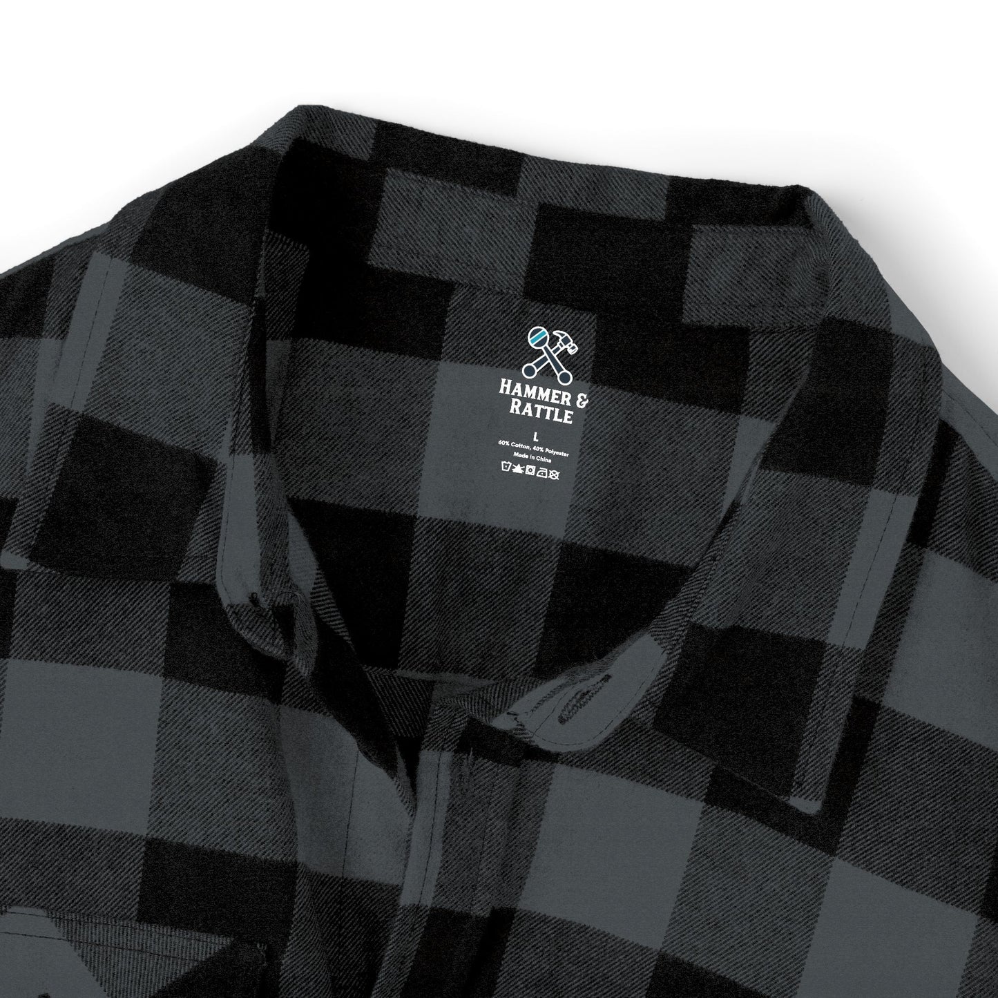 Hammer & Rattle Flannel Shirt Charcoal Heather Black Long-sleeve