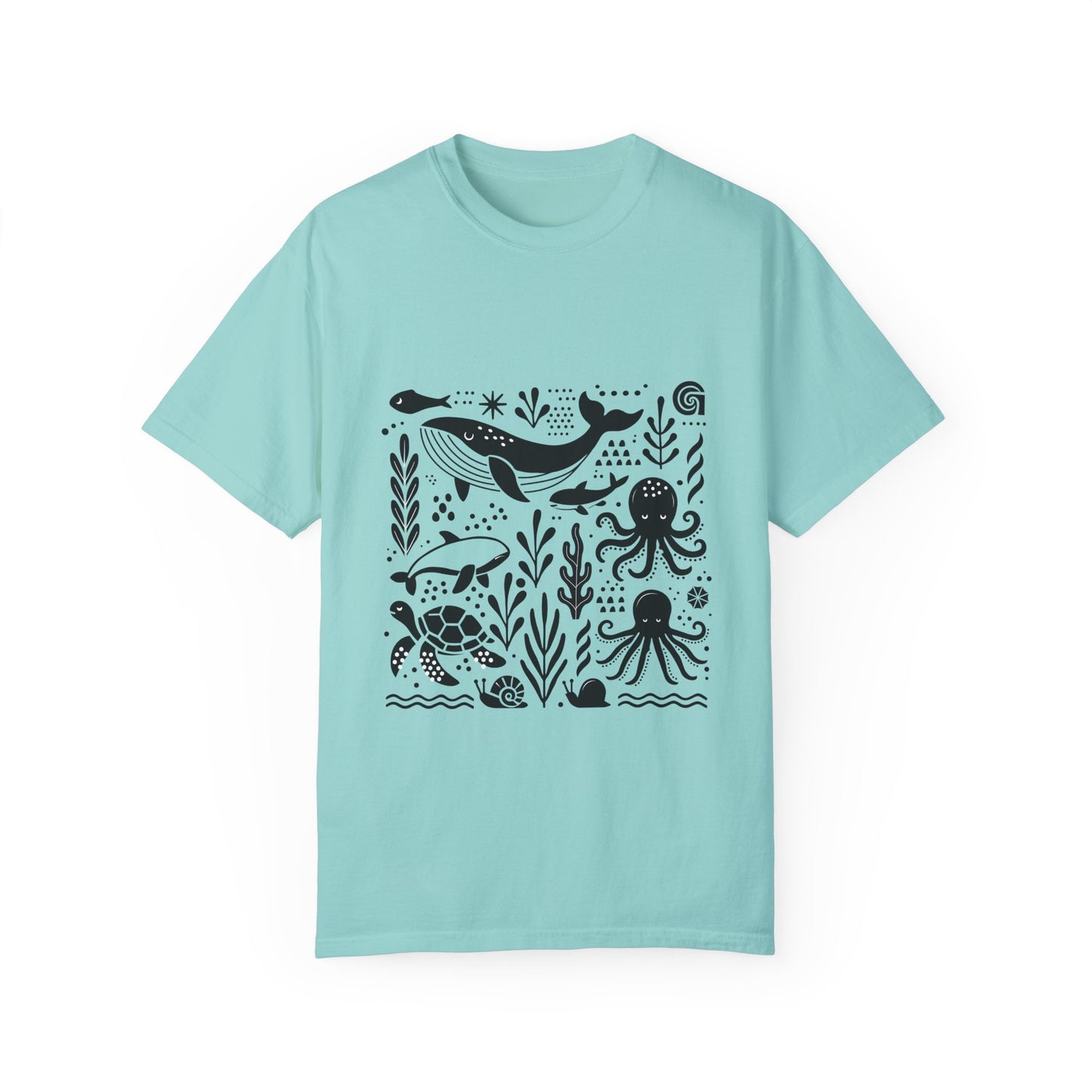 High Contrast Ocean Life Tee Chalky Mint T-Shirt